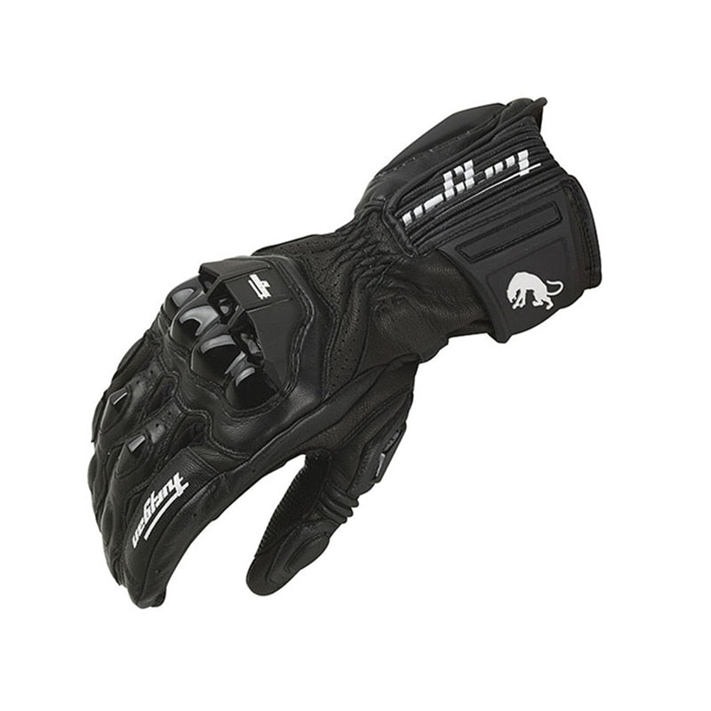 Furygan Breathable Black Leather Motorcycle Gloves